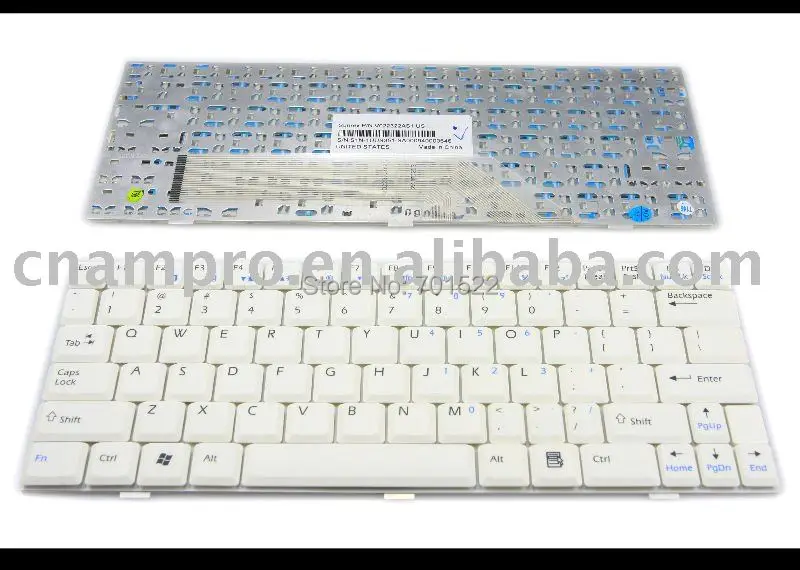

Новая клавиатура для ноутбука MSI Wind U100 White, американская версия - V 022322 AS1 США