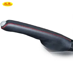 PONSNY Car Handbrake Covers Case for Honda FIT 2008-2011 Car-styling Genuine Leather Car Handbrake Grips Cover
