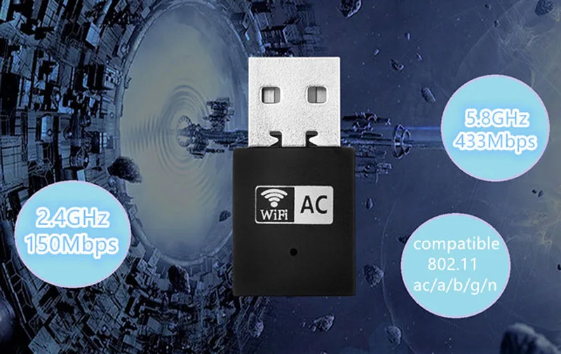 ไร้สาย Wi fi Adapter Mini PC WiFi Adapter 600 Mbps USB WiFi เสาอากาศแบบ Dual Band 2.4 GHz 5 GHz การ์ดเครือข่าย 802.11b/n/g/ac