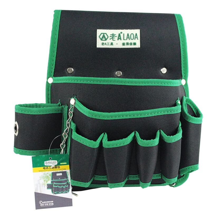 Imagem -06 - Laoa Multifunction Ferramenta Cinto 600d Camadas Duplas Oxford Tecido Bolsas de Reparo Bolsa Pacote Cintura para Eletricista Doméstico com Cinto