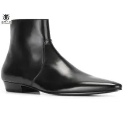 FR.LANCELOT 2022 Black Suede leather Men Ankle Boots British Style Brand Design Flats Shoes Mens Zapatos De Mujer