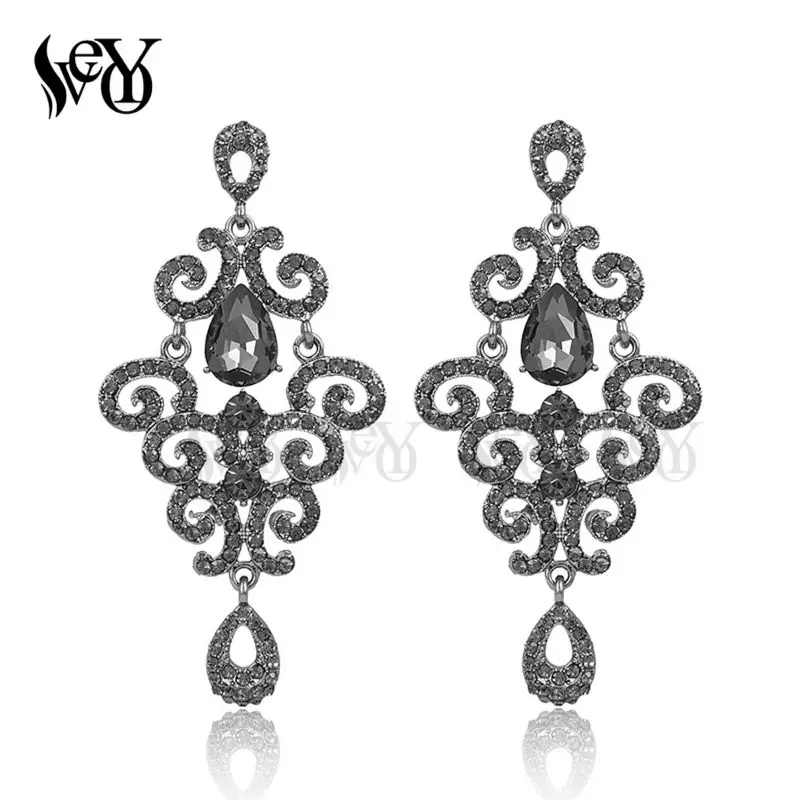 VEYO Full Of Rhinestone Crystal Earrings For Woman Drop Earrings Luxury Vintage brincos Pendientes High Quality