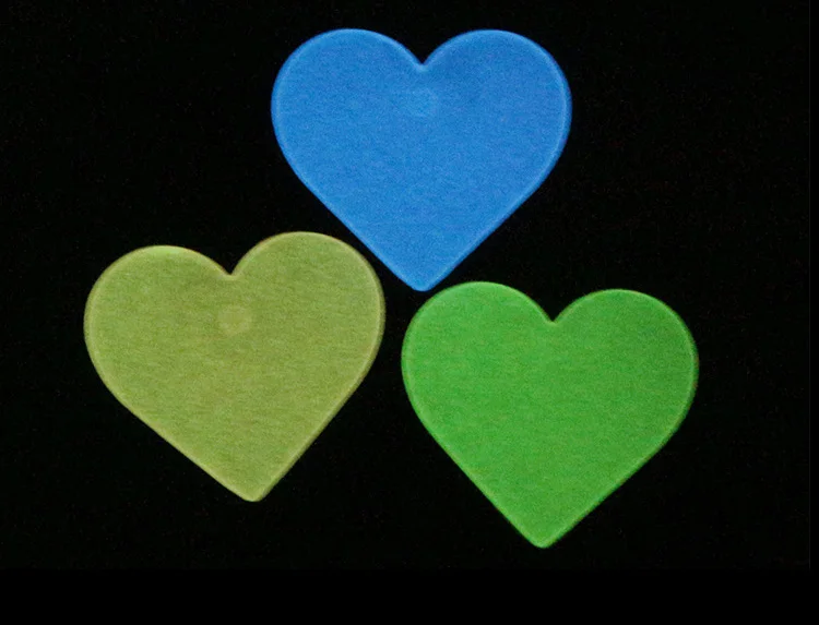 100 stücke Leuchtende Herz-Förmigen Wand Aufkleber Glow In The Dark Wohnkultur Aufkleber Kunst Abziehbilder Für kinder zimmer Bunte Aufkleber – Detail 5