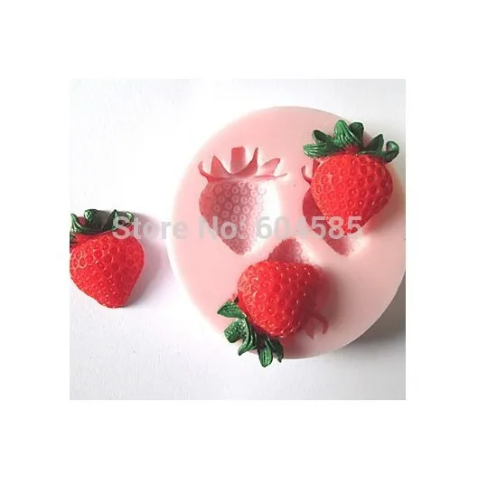 P003 New  Holes Strawberry Fruit Silicone Mold Fondant Molds Sugar Craft Tools Chocolate Mould For Cakes