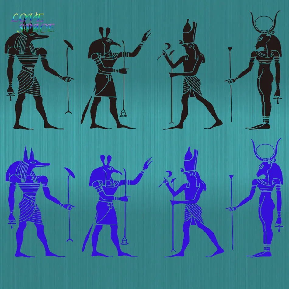 POOMOO Wall Sticker, Wall Room Decor Art Vinyl Sticker Mural Decal Egyptian Gods Big Large 56x130cm