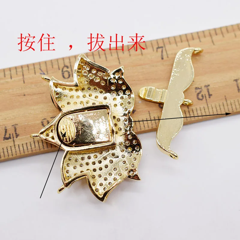 one piece 3strings white/ yellow buterfly  zircon  wholesale clasps/hooks FPPJ FOR DIY Jewelry