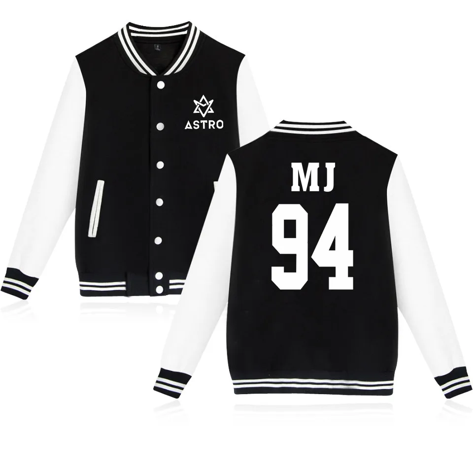 Kpop gwiazda ASTRO Group strój baseballowy płaszcz jesień Bomber Jacket Harajuku Streetwear dres codzienny Hip Hop markowe płaszcze