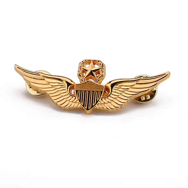 Classic Men Brooches Vintage WWII USAF Wings Military Command Pilot Metal Wings Metal Badge Pin Army Fans Nostalgic souvenirs