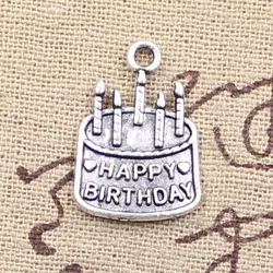 10pcs Charms Birthday Cake 18x15mm Antique Making Pendant fit,Vintage Tibetan Bronze Silver color,DIY Handmade Jewelry