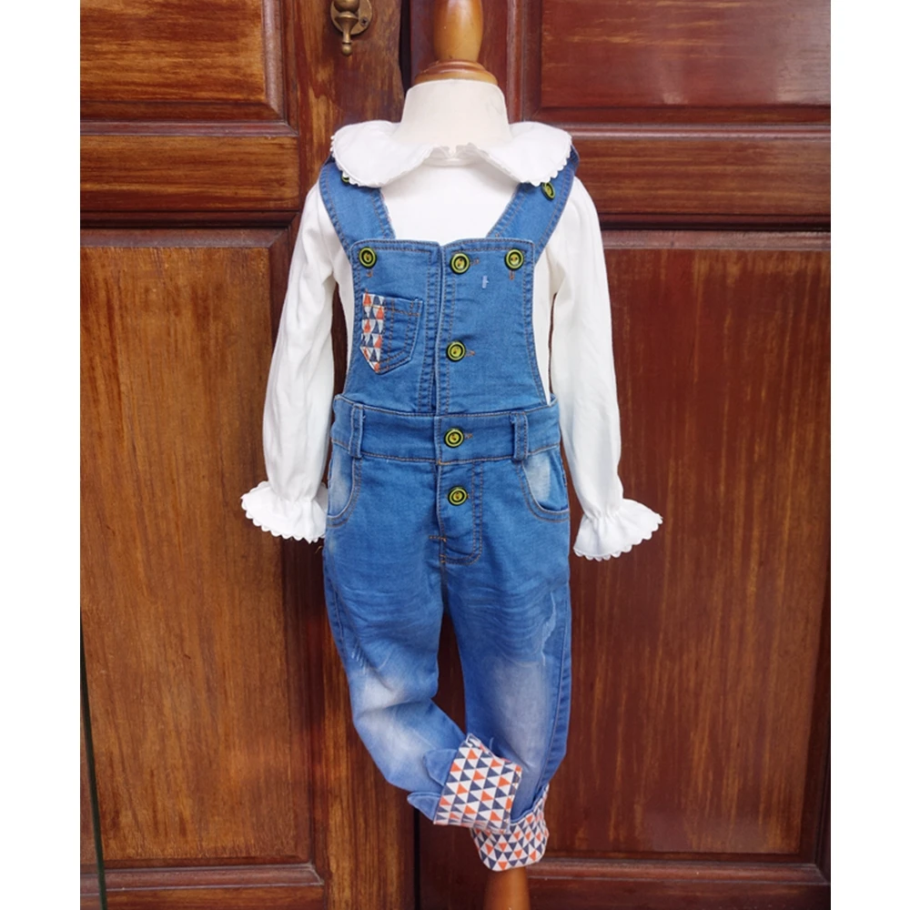 

Chumhey Baby Girl Clothing Sets Kids Jeans Bib Overalls High Quality Cotton T Shirt With Denim Jumpsuits For Spring Autumn