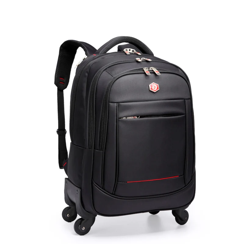 Letrend Rolling Luggage Spinner Backpack Shoulder Travel Bag High Capacity Suitcase Wheels Multifunction Trolley Carry On Trunk