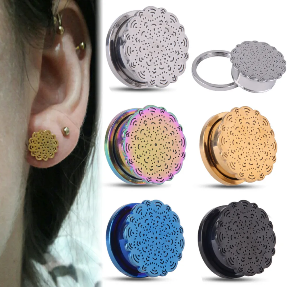 男性と女性のための3〜20mmの1ペアのステンレス鋼スクリューアエキスパンダー,ジュエリー316l,肉トンネル,耳栓