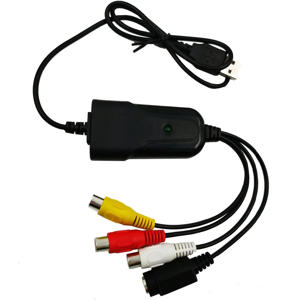 USB 2.0 Video Capture Card No Need to Install the Drive CVBS/AV & S-Video to USB 2.0 Use for VHS Cameras DVD Support Windows 10