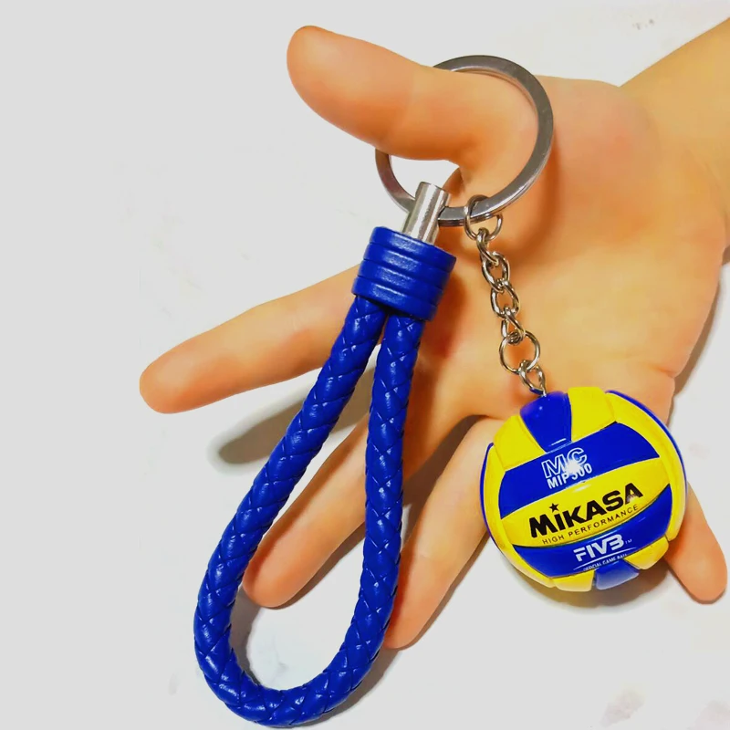 Mini Sport Beach Volleyball PVC Keychain Key Chains Chain Ring Football Beach Ball Key Ring Gifts Men Jewelry Keyring Keychains