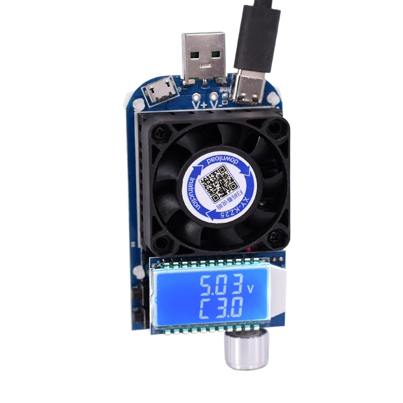 35w usb electronic load adjustable constant current aging resistor battery voltage capacity tester qualcomm qc2.0/3.0 voltmeter