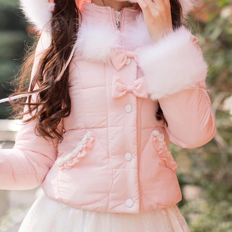 Princess sweet lolita parkas Candy rain a short section of small cotton padded winter sweet long sleeved cotton tide C22CD7260