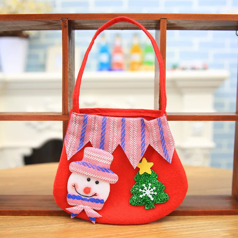 New Pouch Sack Present Bag Christmas Decoration Cute Santa New Year Chrismas Santa Claus Kids candy gift bags Handbag lin4894