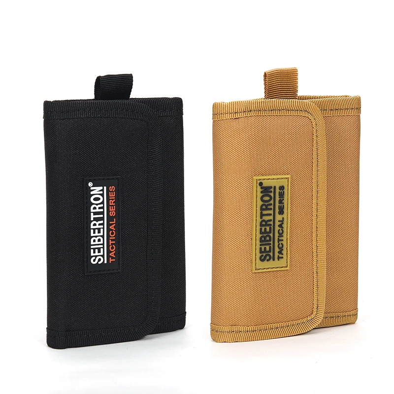 Seibertron Tactische mannen Pocket Geld Portemonnee Portemonnee Gear Zwart Bruin Sport Micro Portemonnee RFID Blocking Leger Portemonnee Waterdichte