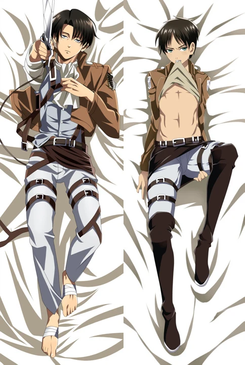 Japan Anime Levi & Eren Jaeger Hugging Body Decorative Pillow cases Shingeki no Kyojin