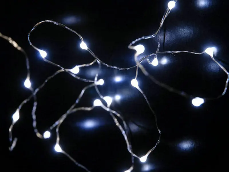 

2m 20LED cell Operated Submersible floral Led tea light cooper wire moon light flexible String lamp Xmas Christmas Wedding-White