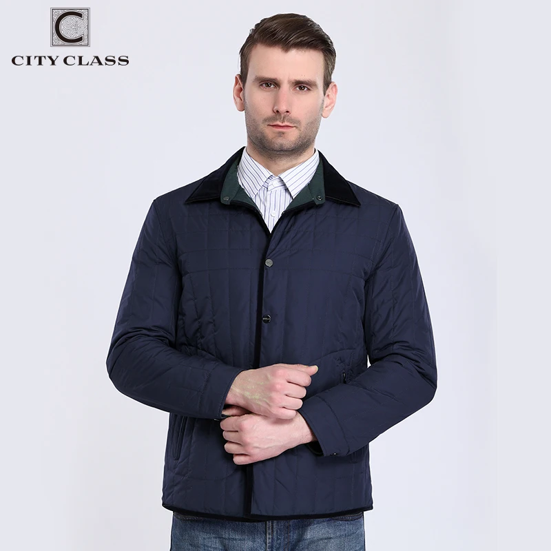 CITY CLASS 2019 New Spring Autumn Man Casual Jacket Business Slim Fit Turn-down Collar Fashion Cotton-padded  3321