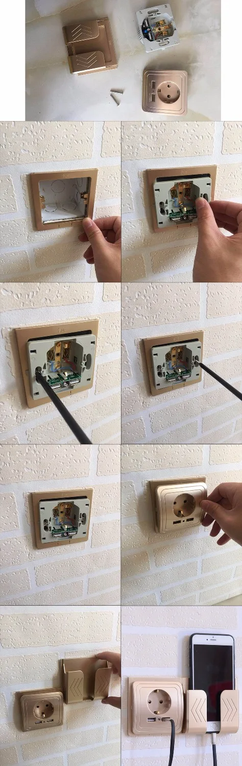 Minitiger Smart Home 2A Dual USB Port Wall Charger Adapter Charging Socket With usb Wall Adapter EU Plug Socket Power Outlet