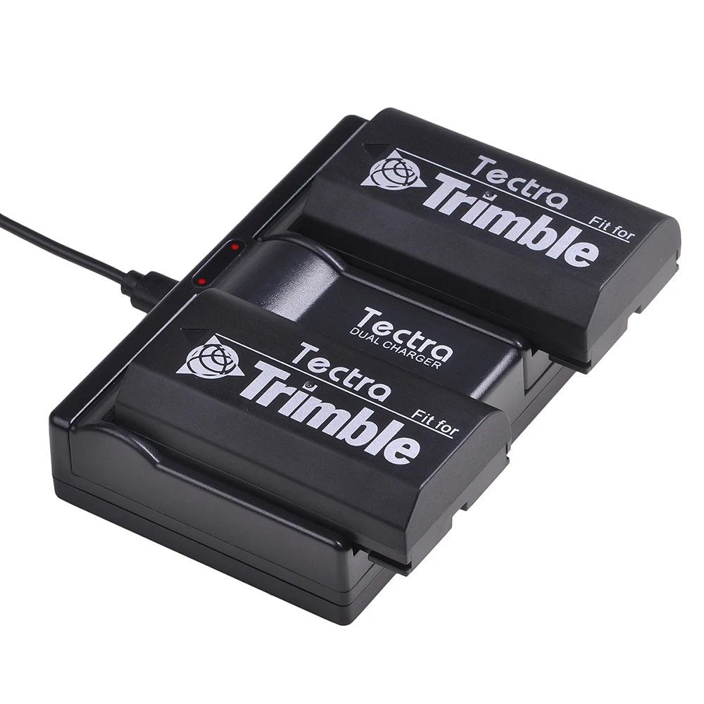 2600mAh 2PCS Batteries for Trimble 54344 52030 38403 5700 29518 46607 5800 R6 R7 R8 GNSS MT1000 GPS Receiver+Dual USB Charger