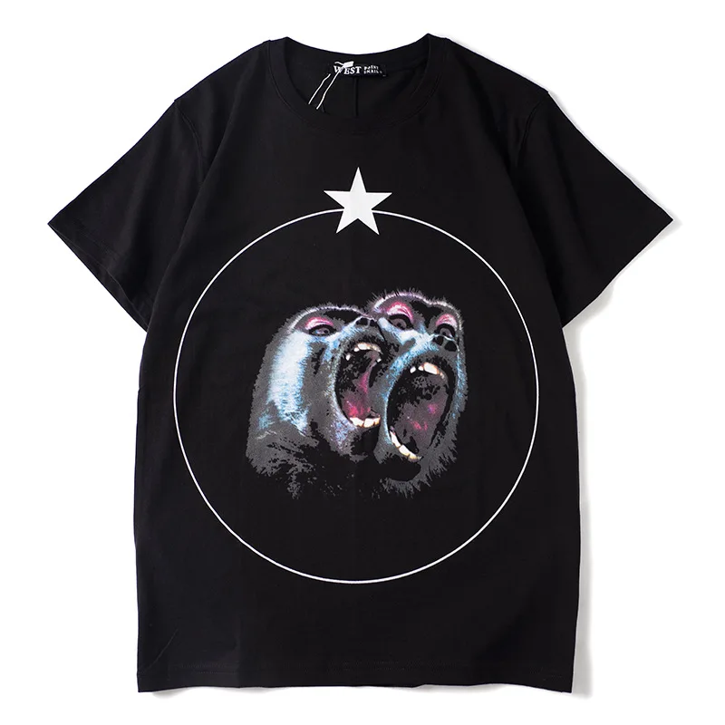 New Novelty 2019 Men Roaring orangutan star T Shirts T-Shirt Hip Hop Skateboard Street Cotton T-Shirts Tee Top Kenye #31