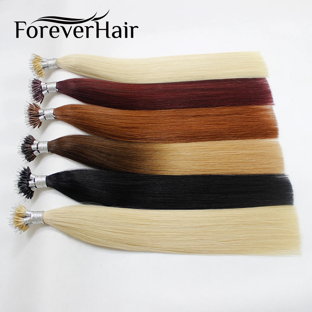 FOREVER HAIR-extensiones de cabello humano 100% Remy, extensiones de cabello humano de 1 g/h, 16, 18 y 20 pulgadas, con microcuentas de queratina,