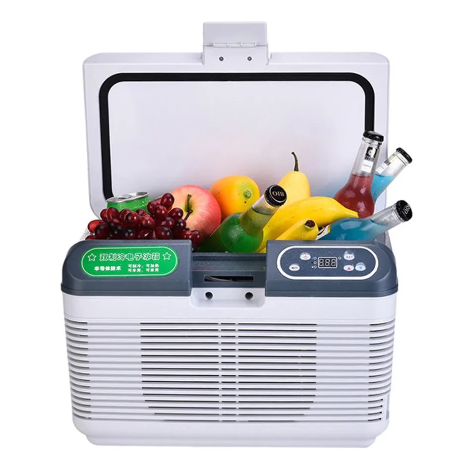 12L DC 12V/24V Portable Car Refrigerator No Compressor Mini Auto Fridge Truck Home Freezer Travel Dual-core Cooler Box