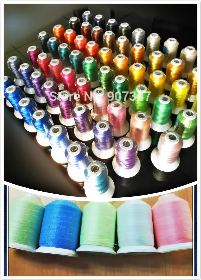 Brother Colors Series Machine Embroidery Thread Filament,500m*63 ,100% Polyester+ Nylon Glow In The Dark Thread 1000m*5 Colors