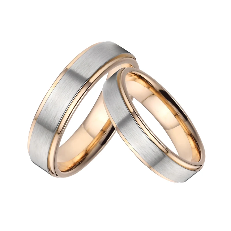 Conjunto de anillos de boda para hombres y mujeres, Alianza de Amor, promesa de matrimonio clásica, regalo para parejas, anillo de acero inoxidable