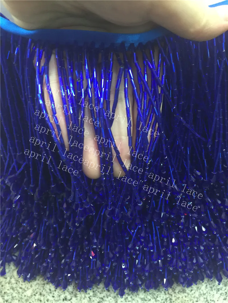 yy101 # 10yards /bag royal blue color 9/10cm width  ribbon fringe tassel for bridal gown wedding/dress decoration