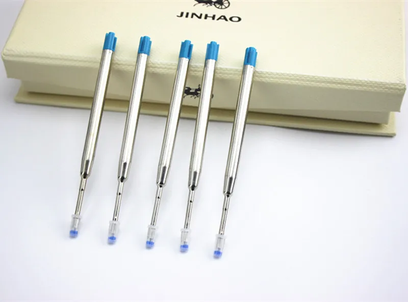 10PCS Blue Metal Pen Refill Ballpoint Pen Refills Fine Point Medium Standard for high quality Style Ink Ballpoint Pen