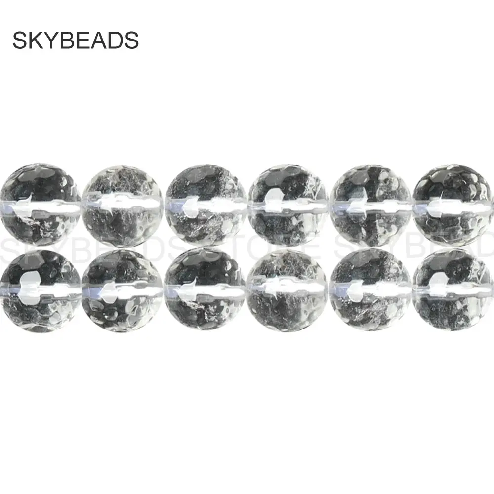 

Faceted Natural Clear Crystal Beads for Jewelry Making Supplies Round 4 6 8 10 12mm Transparent Spacer Beads in Bulk W