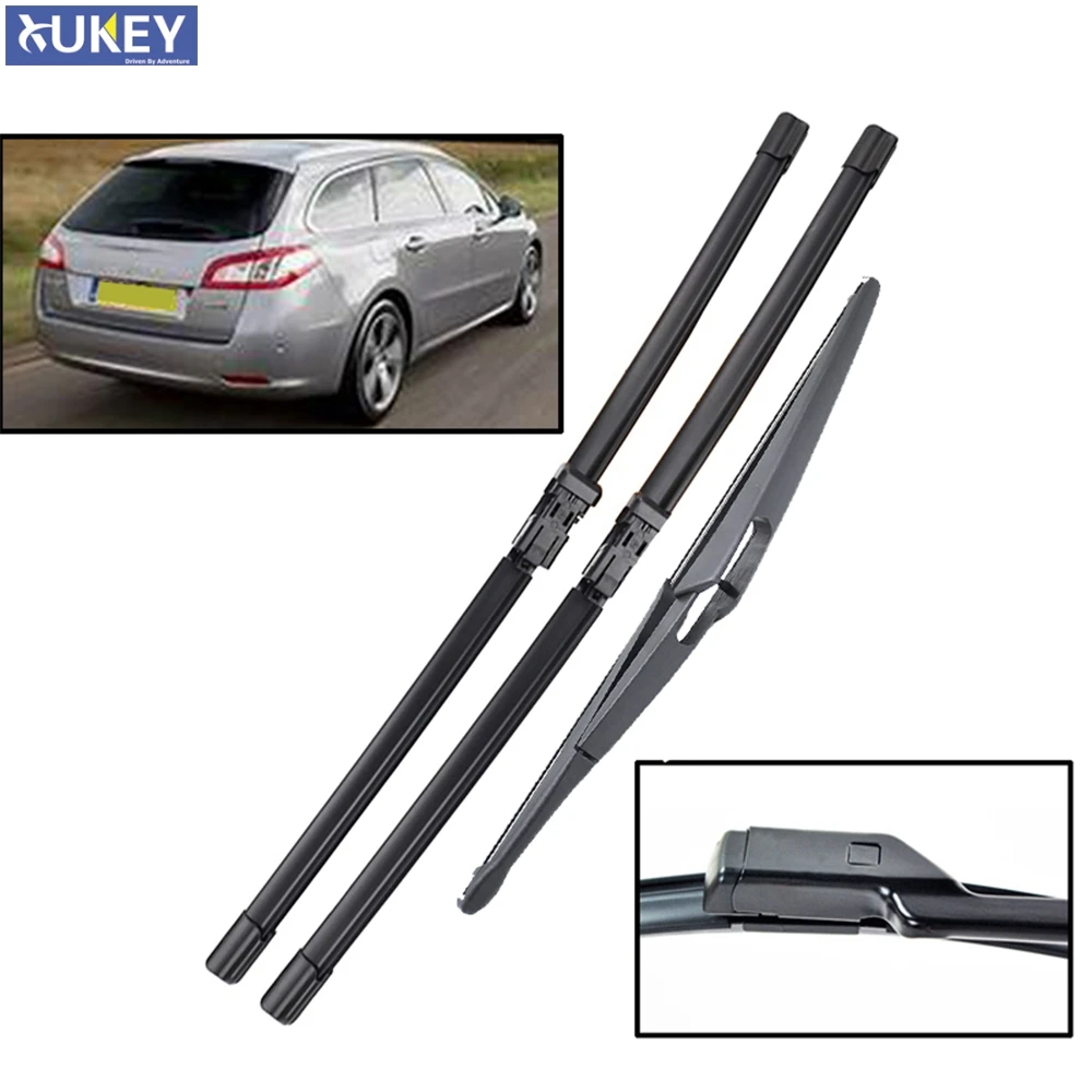 Xukey Front Rear Tailgate Windscreen Wiper Blades Set For Peugeot 508 SW RXH 2018 2017 2016 2015 2014 2013 2012 2011 2010