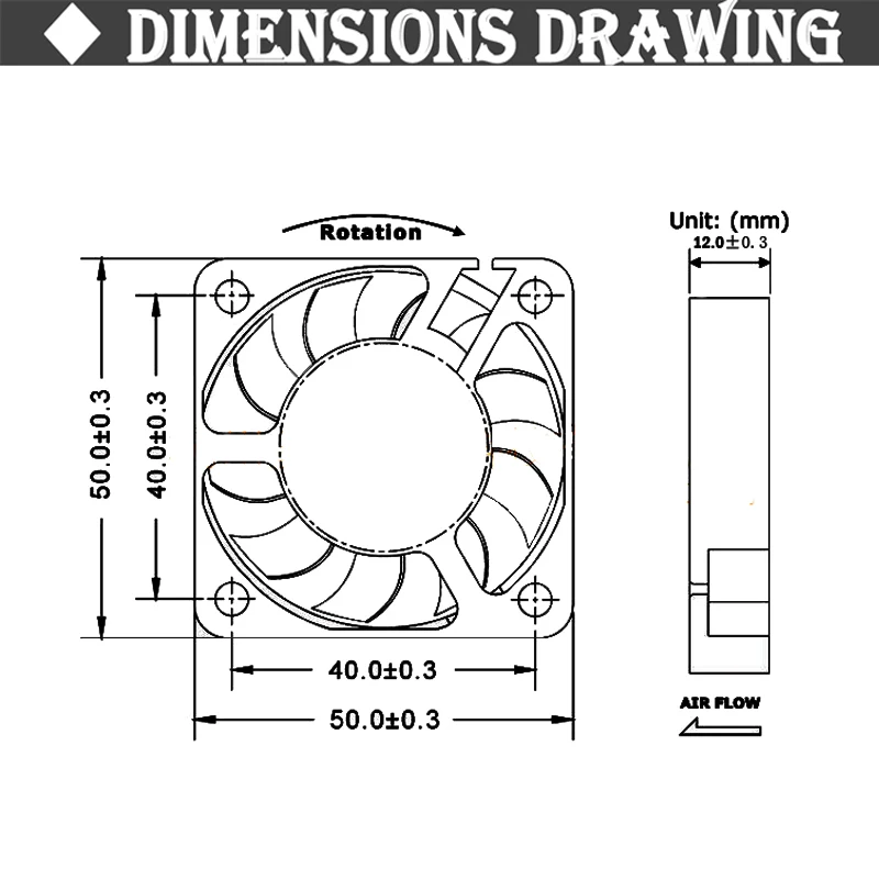 Imagem -06 - Gdstime-ventilador de Refrigeração Industrial 5010 Rpm 50 Peças dc 4500x50x10 12v Pinos com Função fg sem Escovas 50 mm 5cm