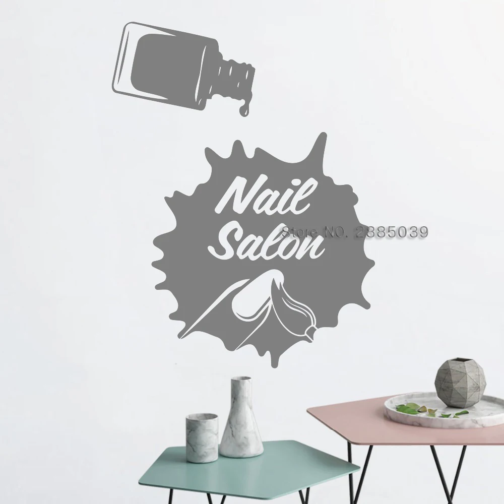 Nail Salon Shopwindow Stickers Vinyl Wall Decal Manicure Fashion Art Nail polish Decor for Office Beauty Nails Salon Room LC1140