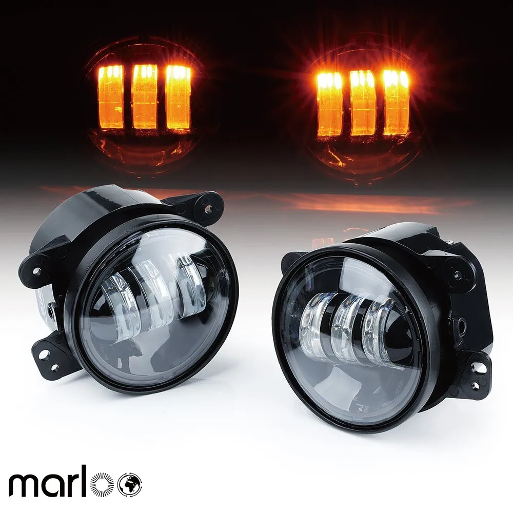 

4 Inch Front Bumper Lights Amber Yellow / White Led Fog Lights For Jeep Wrangler 1997-2017 JK JKU TJ LJ Off Road Fog Lamp