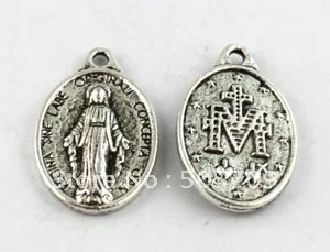 

80 Tibetan silver Jesus oval charms A8963