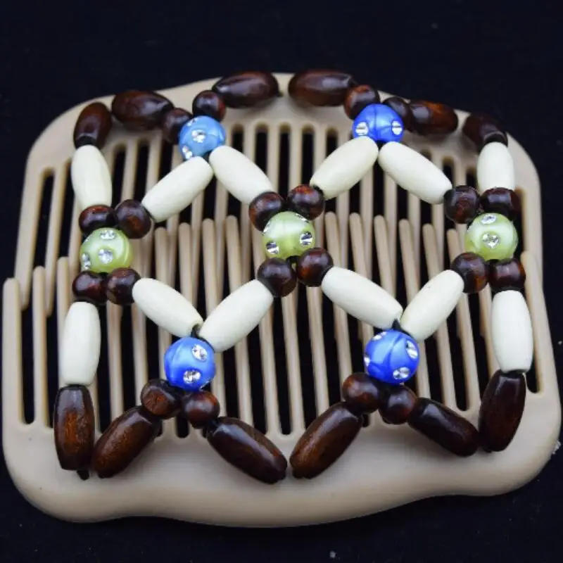 

2018 new fashion wooden double magic comb hair clips free shipping