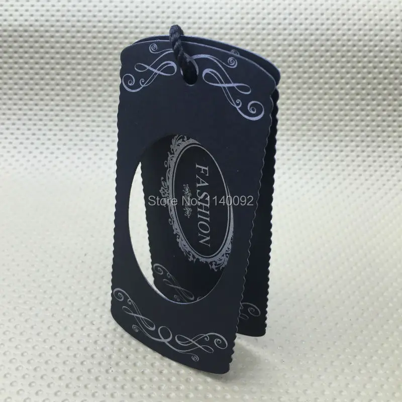 custom black matt  tags/shape cutting cardboard/garment tags printing/clothing printed labels/clothing woven labels logo