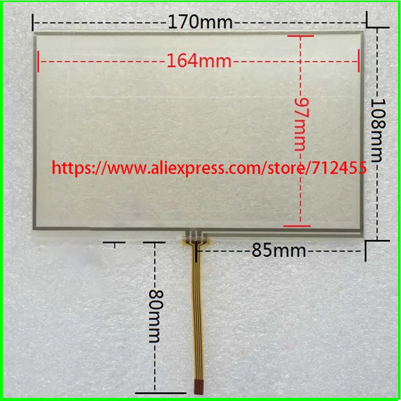 10PCS 7.4 inch touch screen resistance 170*108mm  Vehicle navigation touch panel  digitizer glass 170mm*108mm