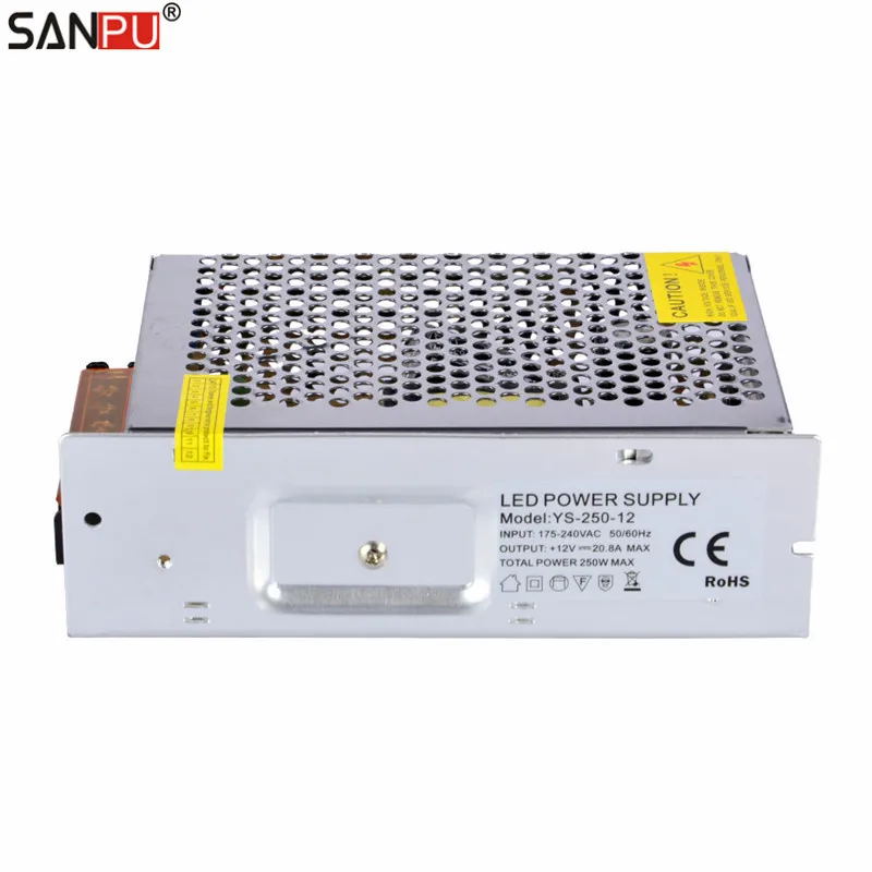 SMPS LED Dirver 12v 20a 250w Constant Voltage Switching Power Supply 220v 230v ac to dc Lighting Transformer Indoor for LEDs Bar