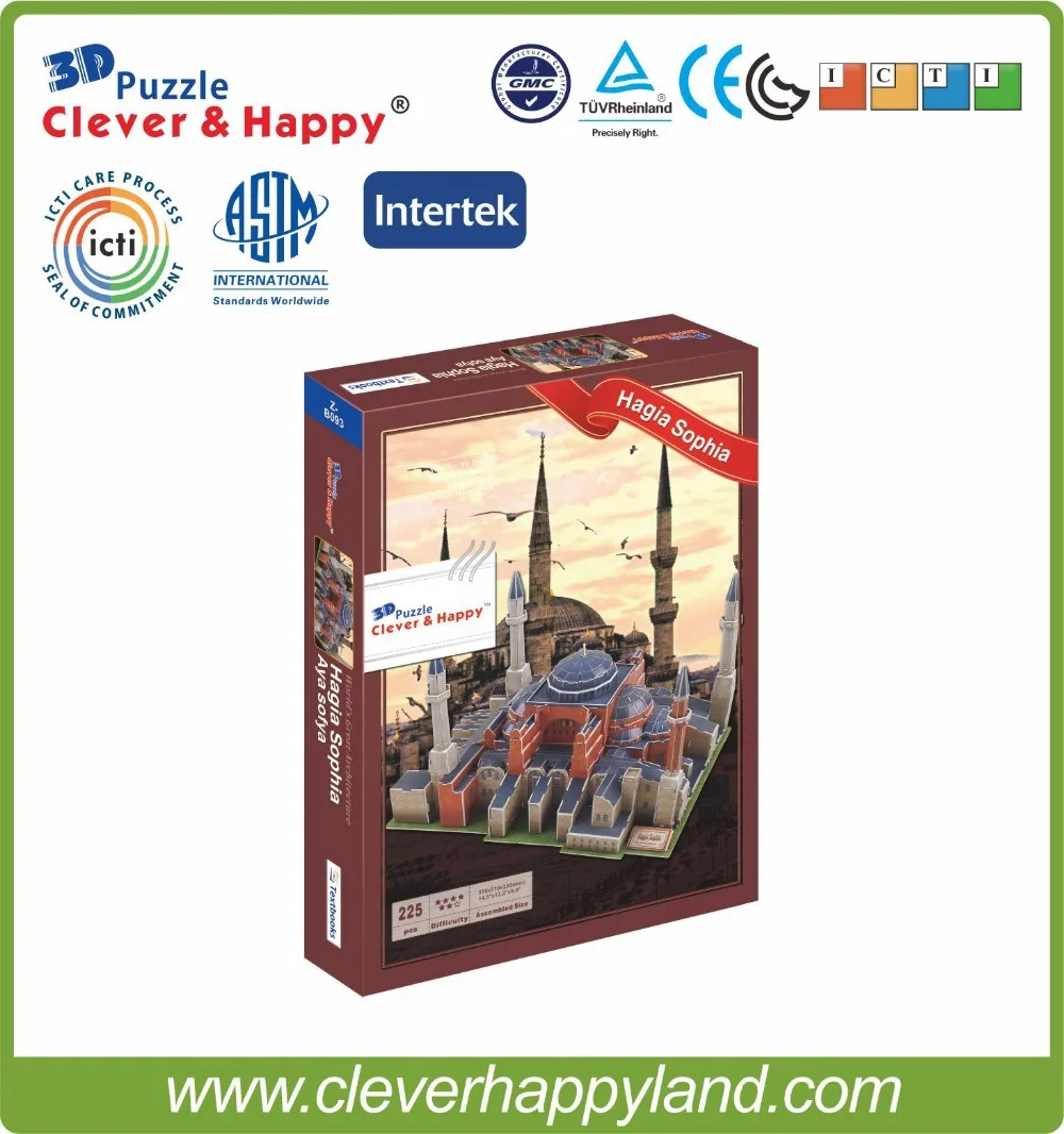 2014 Mới Thông Minh & Happy Land 3d Xếp Hình Mô Hình Nhà Thờ Hagia Sophia Giấy Xếp Hình Mô Hình Diy Xếp Hình Đồ Chơi Trò Chơi Dành Cho Trẻ Em giấy