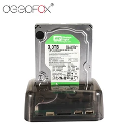 DeepFox-estación de acoplamiento de disco duro USB 3,0/Tipo C a SATA/IDE, para HDD de 2,5 pulgadas/3,5 pulgadas, carcasa M2, ranura TF SD para TV y portátil