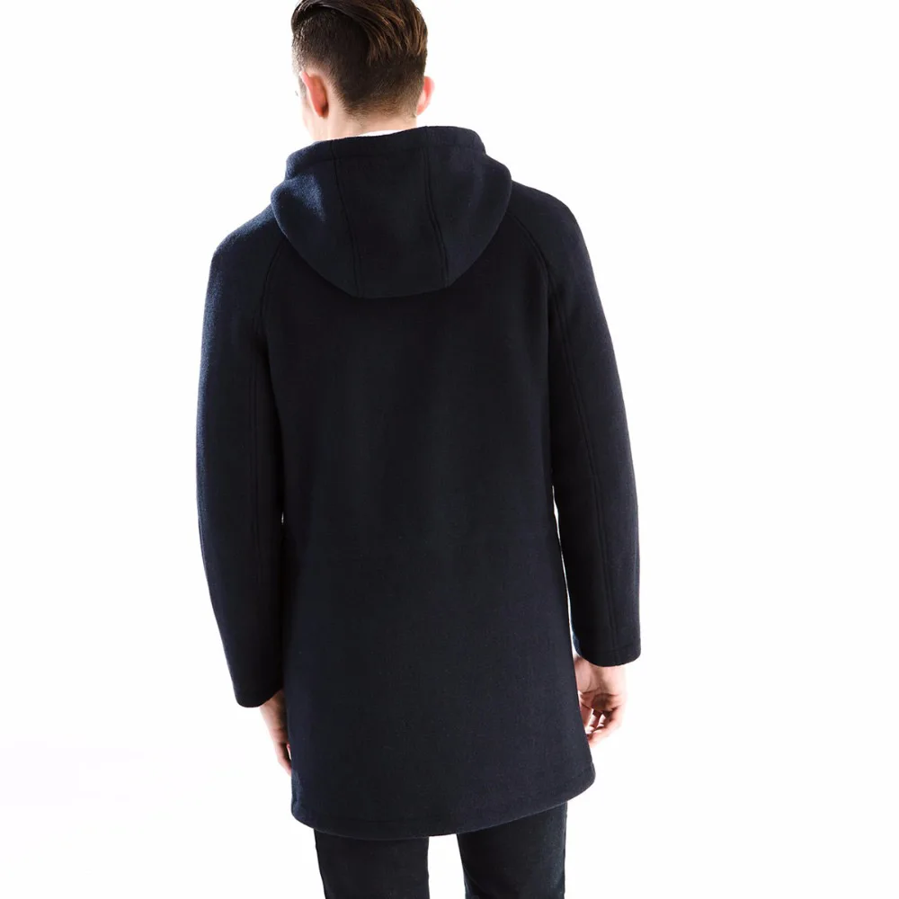 brand men clothing fashion 2016Autumn Winter 60%Wool slim men long wool blends coat hooded men overcoat jacket business England