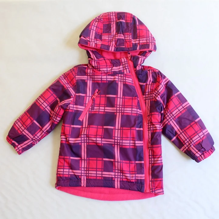 

children/kids/girls autumn/spring plaid jacket, thin padded jacket w fleece lining, size 92 to 122