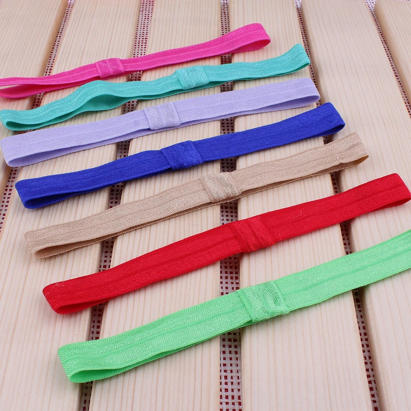 10pcs/lot 20colors Handmade Solid Candy Nylon Headbands For Kids Girls Hair Accessories Artificial Elastic Band For Headbands