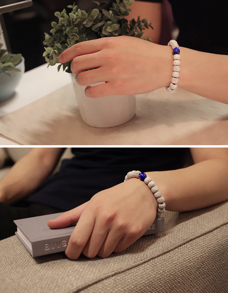 Natural Bodhi Seed with AAA Lapis lazuli Handmade Beaded Bracelet Women Buddhist Yoga Meditation Men Stone Zen Jewelry  Gift view 6